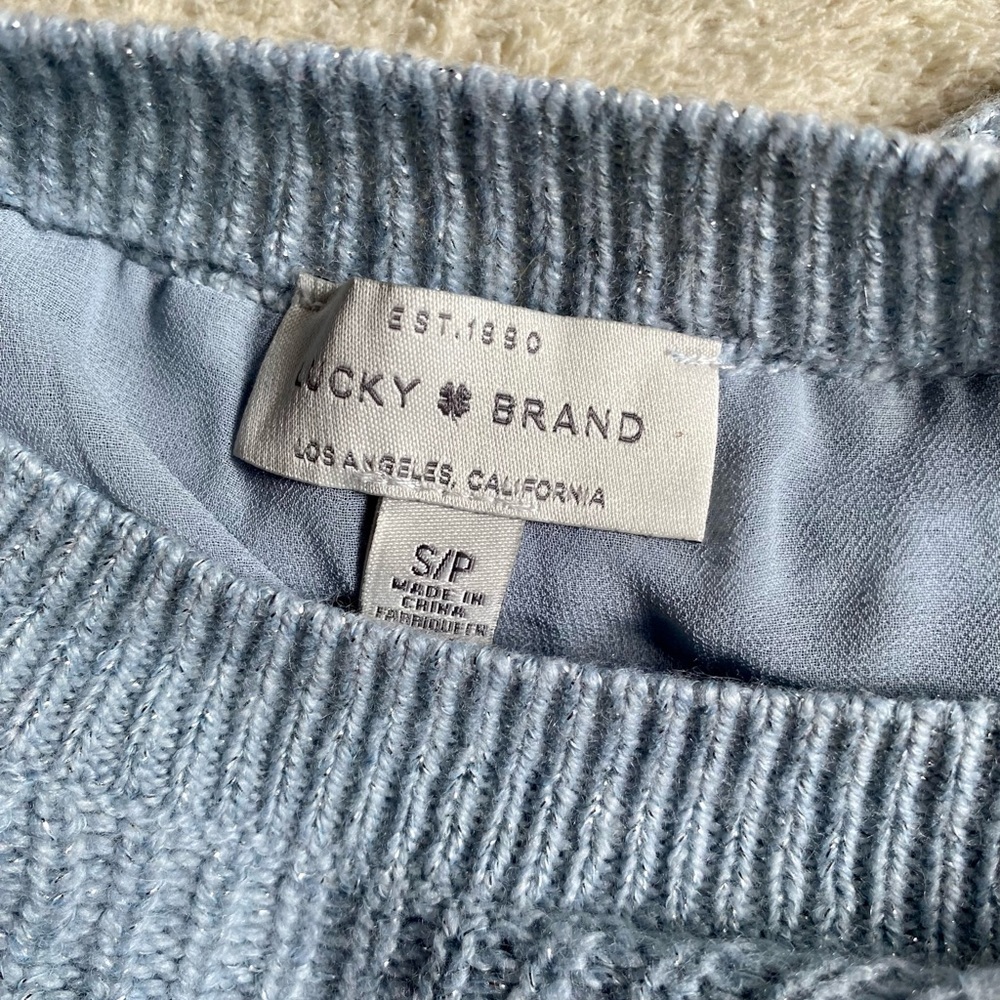 ☘️Lucky Brand Shimmer Pointelle Layered Sweater☘️ - Picture 4 of 9